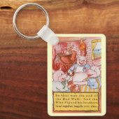 Drie kleine Varkens die wolf koken,  feiale tale Sleutelhanger (Voorkant)