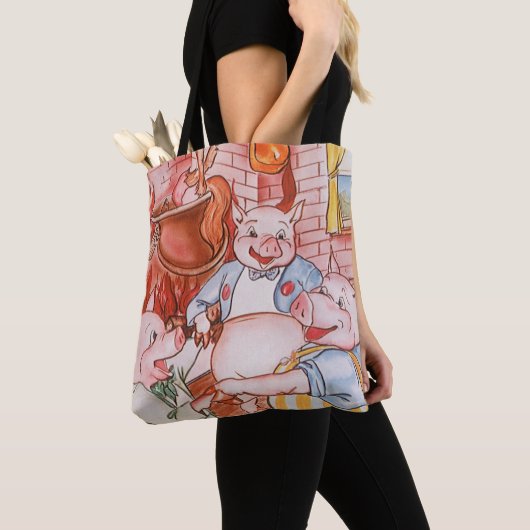 Drie kleine Varkens die wolf koken,  feiale tale Tote Bag (Dichtbij)