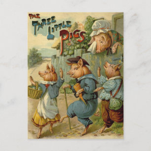 Drie kleine Varkens  Fairy Tale Briefkaart