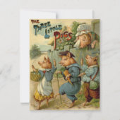 Drie kleine Varkens  Fairy Tale Kaart (Voorkant)