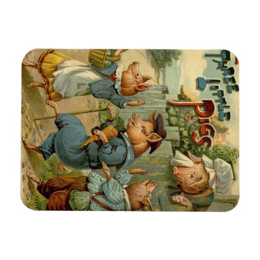 Drie kleine Varkens  Fairy Tale Magneet (Horizontaal)
