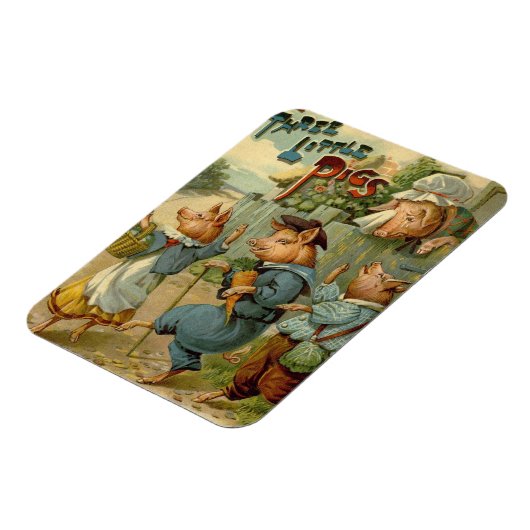 Drie kleine Varkens  Fairy Tale Magneet (Linkerzijde)
