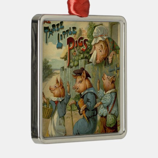 Drie kleine Varkens  Fairy Tale Metalen Ornament (Rechts)