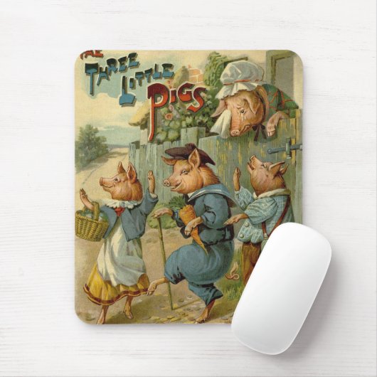 Drie kleine Varkens  Fairy Tale Muismat (Met muis)