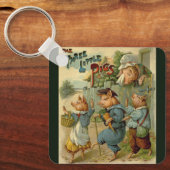 Drie kleine Varkens  Fairy Tale Sleutelhanger (Voorkant)