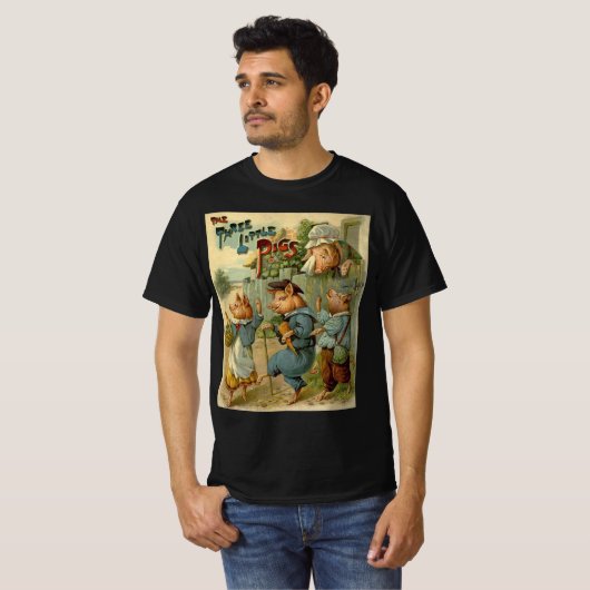 Drie kleine Varkens Fairy Tale T-shirt (Voorkant volledig)