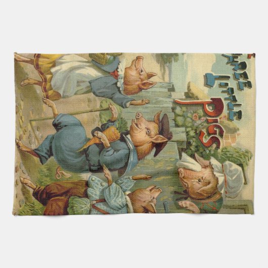 Drie kleine Varkens  Fairy Tale Theedoek (Horizontaal)