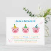 Drie kleine varkens kaart (Staand voorkant)