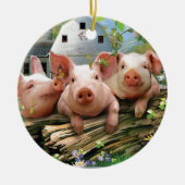 Drie kleine varkens keramisch ornament (Voorkant)