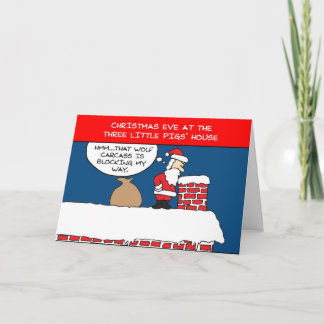 Drie kleine Varkens Kerstmis Feestdagen Kaart