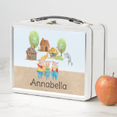 Drie kleine varkens kleurrijke folk en sprookje (In situ)