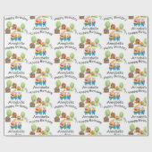 Drie kleine varkens kleurrijke folk en sprookje cadeaupapier (Vlak)