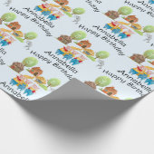 Drie kleine varkens Kleurrijke Folk & Fairy Tale B Cadeaupapier (Hoek)