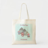 Drie Kleine Varkens met hun Gepersonaliseerde Huis Tote Bag (Voorkant)