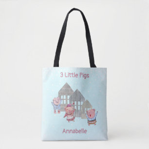 Drie Kleine Varkens met hun Gepersonaliseerde Huis Tote Bag