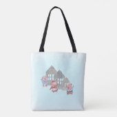 Drie Kleine Varkens met hun Gepersonaliseerde Huis Tote Bag (Achterkant)