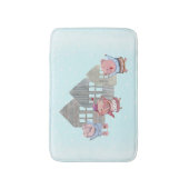 Drie kleine varkens met hun huizen badmat (Voorkant Verticaal)