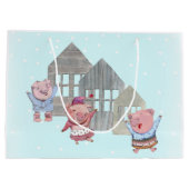 Drie kleine varkens met hun huizen groot cadeauzakje (Achterkant)
