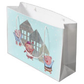 Drie kleine varkens met hun huizen groot cadeauzakje (Achterkant Gekanteld)