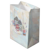 Drie kleine varkens met hun huizen medium cadeauzakje (Achterkant Gekanteld)