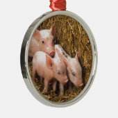 Drie kleine varkens metalen ornament (Rechts)