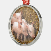 Drie kleine varkens metalen ornament (Links)