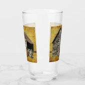 Drie kleine varkens op de bijtende schuur glas (Links)