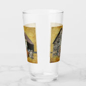 Drie kleine varkens op de bijtende schuur glas (Rechts)
