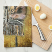 Drie kleine varkens op de bijtende schuur theedoek (Quarter Fold)