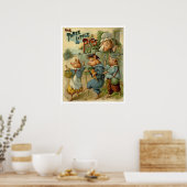 Drie Kleine Varkens Oude Sprookje Poster (Keuken)