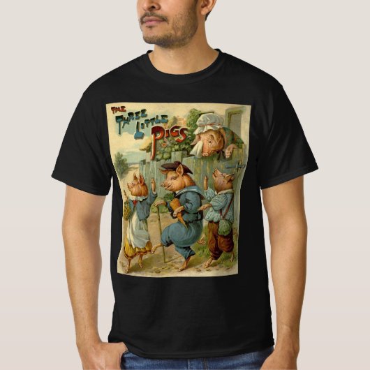Drie Kleine Varkens Oude Sprookje T-shirt (Voorkant)