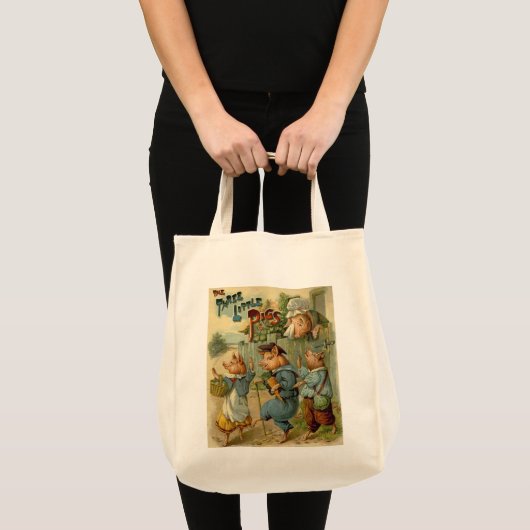 Drie Kleine Varkens Oude Sprookje Tote Bag (Voorkant (product))