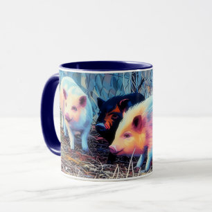 Drie kleine varkens Pop Art Boerderij Style Mok Cu