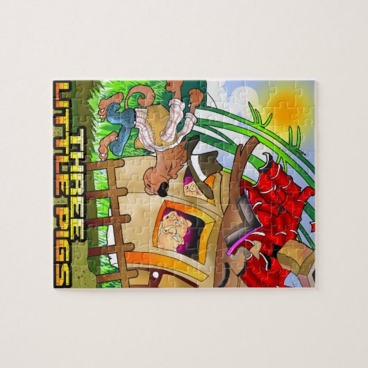 Drie Kleine Varkens Puzzle Legpuzzel (Horizontaal)