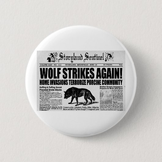 Drie kleine varkens ronde button 5,7 cm (Voorkant)