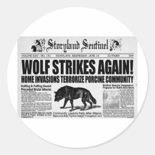 Drie kleine varkens ronde sticker