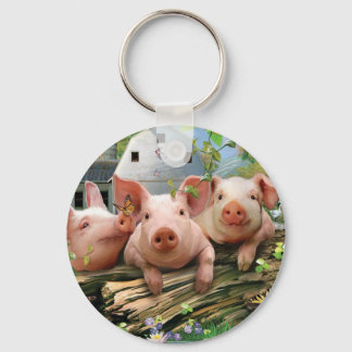 Drie kleine varkens sleutelhanger