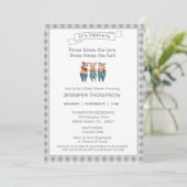 Drie kleine Varkens Thema Blue Baby shower Kaart (Staand voorkant)