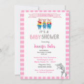 Drie kleine Varkens Thema Roze Baby shower Kaart (Voorkant)
