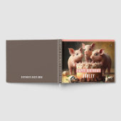 Drie kleine varkens-thema verjaardagsgastenboek gastenboek (Volledig)