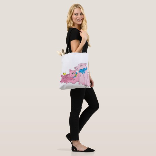 Drie kleine varkens tote bag (Op model)