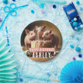 Drie kleine varkens Verjaardagstaart Papieren Bordje (Feest)