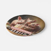 Drie kleine varkens Verjaardagstaart Papieren Bordje (Gekanteld)
