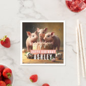 Drie kleine varkens Verjaardagstaart Servet (Insitu)