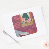 Drie kleine varkens vierkante sticker (Envelop)