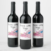 Drie kleine varkens wijn etiket (Flessen)