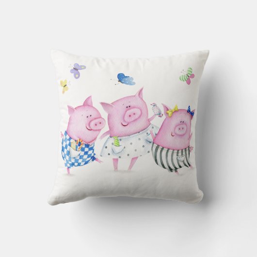 Drie kleine Varkenspistuis Kussen (Achterkant)