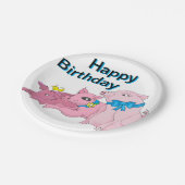 drie kleine varkensverjaardag papieren bordje (Gekanteld)