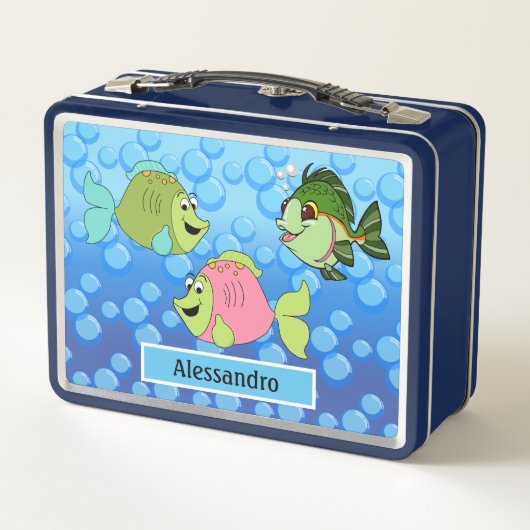 Drie Kleine Vis Metal Lunchbox (Achterkant)