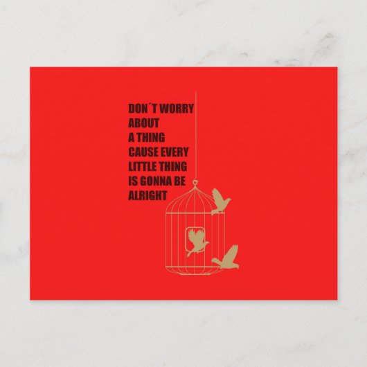 Drie kleine vogels briefkaart (Voorkant)